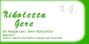 nikoletta gere business card